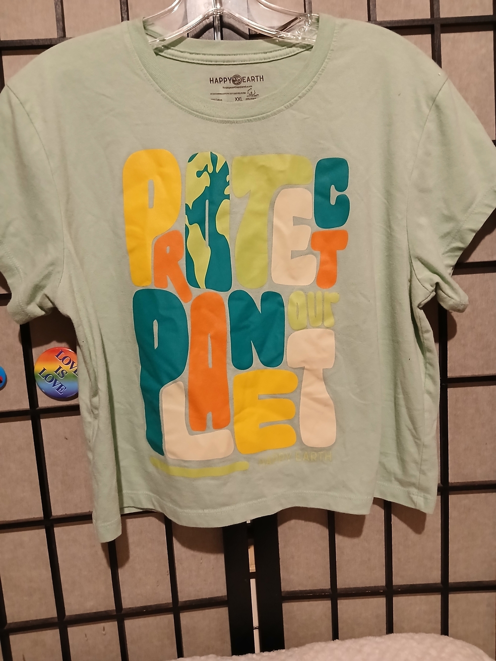 Ladies"Protect Our Planet" Graphic Tee - Light Green